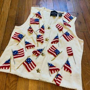 American Flag Sweater Vest Michael Simon